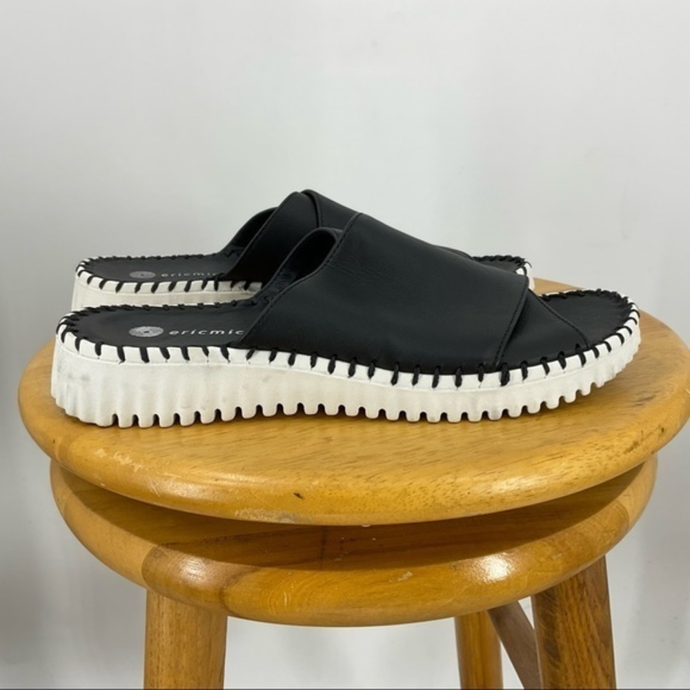 Eric Michael Leather Crossover Low Platform Mule … - image 1